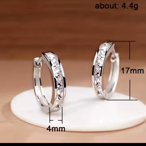 Gold Hoop Earrings For Women Rhinestone New f18 - Picture 5 of 5